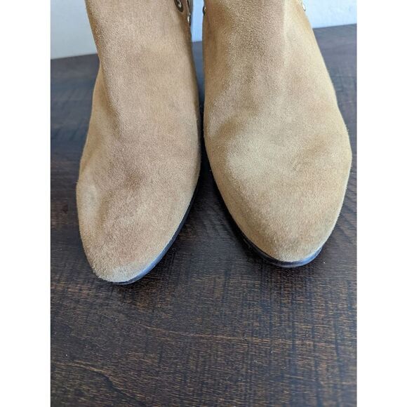 Sam Edelman Caramel Brown Grommet Studded Ankle Bootie Shoes Size 7 - Picture 7 of 11